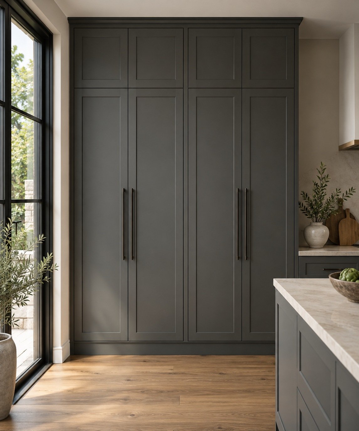 Floor-to-ceiling wardrobe cabinets